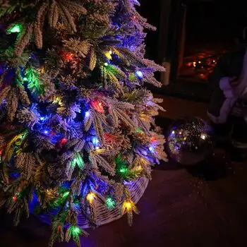 Snowcrest Christmas Tree  210 CM With Colorful Lights - დათოვლილი ნაძვის ხე ფერადი განათებით და შერეული სილიკონის წიწვით, 8 image