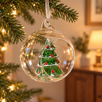 Glass Christmas Tree Hanging Decoration - ნაძვის ხის სათამაშო