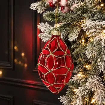 Half Velvet Oval Hanging Decoration - ნაძვის ხის სათამაშო