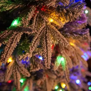 Snowcrest Christmas Tree  210 CM With Colorful Lights - დათოვლილი ნაძვის ხე ფერადი განათებით და შერეული სილიკონის წიწვით, 14 image