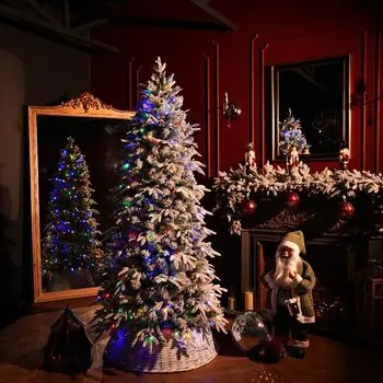 Snowcrest Christmas Tree  210 CM With Colorful Lights - დათოვლილი ნაძვის ხე ფერადი განათებით და შერეული სილიკონის წიწვით, 3 image