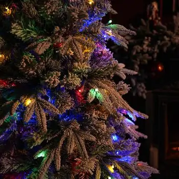 Snowcrest Christmas Tree  210 CM With Colorful Lights - დათოვლილი ნაძვის ხე ფერადი განათებით და შერეული სილიკონის წიწვით, 7 image