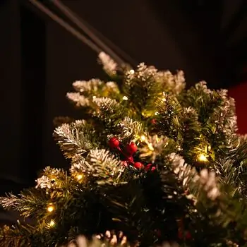 Frosted Haven Christmas Tree  210 CM With Light, Snow-Covered Branches, Pine Cones And Berries - ნაძვის ხე განათებით დათოვლილი ბოლოებით, გირჩით და კენკრით, 13 image