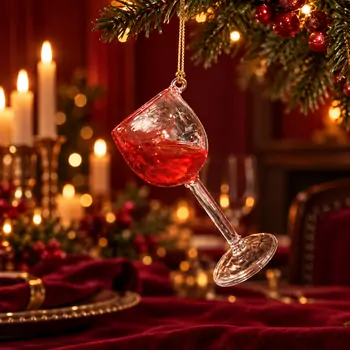 Holiday Wine Glass Hanging Decoration - ნაძვის ხის სათამაშო, 2 image