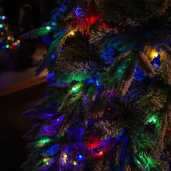 Snowcrest Christmas Tree  210 CM With Colorful Lights - დათოვლილი ნაძვის ხე ფერადი განათებით და შერეული სილიკონის წიწვით, 12 image