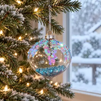 Pastel Confetti Glass Bauble Hanging Decoration - ნაძვის ხის სათამაშო
