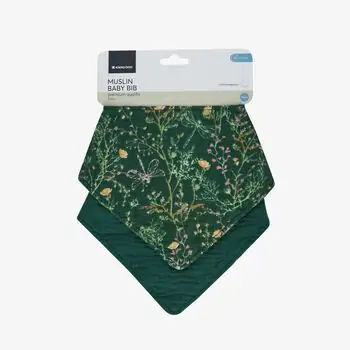 KikkaBoo Muslin bibs set 2pcs Secret Garden Green - საბავშვო წინსაფრები, 3 image