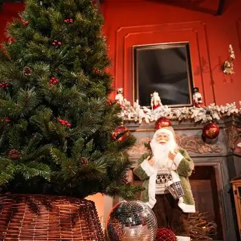 Winter Pearl Christmas Tree 210 CM With Pine Cones And Berries - ნაძვის ხე გირჩით და კენკრით, 6 image