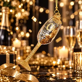 Cheers Champagne Glass Hanging Decoration - ნაძვის ხის სათამაშო, 2 image