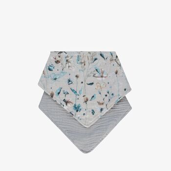 KikkaBoo Muslin bibs set 2pcs Dreamy Fields Grey - საბავშვო წინსაფრები