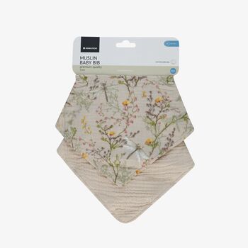 KikkaBoo Muslin bibs set 2pcs Secret Garden Beige - საბავშვო წინსაფრები, 3 image