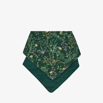 KikkaBoo Muslin bibs set 2pcs Secret Garden Green - საბავშვო წინსაფრები