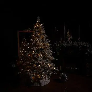 Celestine Snow-Covred Christmas Tree PE+PVC 210 CM With Mixed Silicone Needle And Lights - დათოვლილი ნაძვის ხე შერეული სილიკონის წიწვებით და განათებით, 3 image