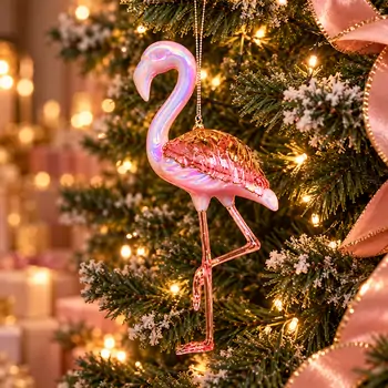 Aurora Pink Flamingo Hanging Decoration - ნაძვის ხის სათამაშო, 2 image