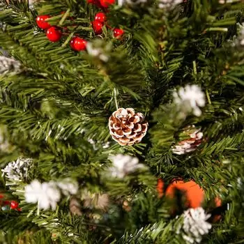 Frostmere Christmas Tree 180 CM With Pine Cones And Berries - ნაძვის ხე დათოვლილი ბოლოებით, გირჩით და კენკრით, 8 image