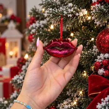 Ruby Christmas Kiss Hanging Decoration - ნაძვის ხის სათამაშო, 2 image
