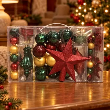 Christmas Splendor Ornament Set - ნაძვის ხის სათამაშოების ნაკრები