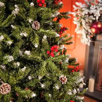 Winterwood Christmas Tree 210 CM With Pine Cones And Berries - ნაძვის ხე დათოვლილი ბოლოებით, გირჩით და კენკრით, 15 image
