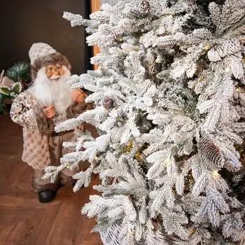 Celestine Snow-Covred Christmas Tree PE+PVC 210 CM With Mixed Silicone Needle And Lights - დათოვლილი ნაძვის ხე შერეული სილიკონის წიწვებით და განათებით, 7 image