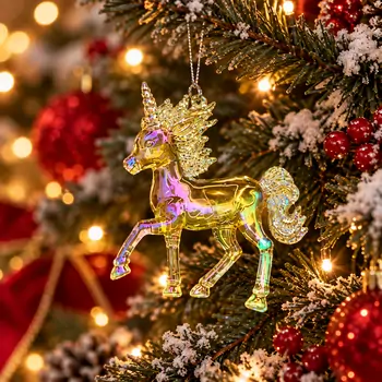 Aurora Yellow Unicorn Hanging Decoration - ნაძვის ხის სათამაშო, 2 image