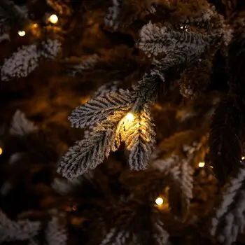 Celestine Snow-Covred Christmas Tree PE+PVC 210 CM With Mixed Silicone Needle And Lights - დათოვლილი ნაძვის ხე შერეული სილიკონის წიწვებით და განათებით, 16 image