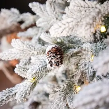 Celestine Snow-Covred Christmas Tree PE+PVC 210 CM With Mixed Silicone Needle And Lights - დათოვლილი ნაძვის ხე შერეული სილიკონის წიწვებით და განათებით, 8 image