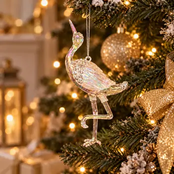 Aurora Pearl Crane Hanging Decoration - ნაძვის ხის სათამაშო, 2 image