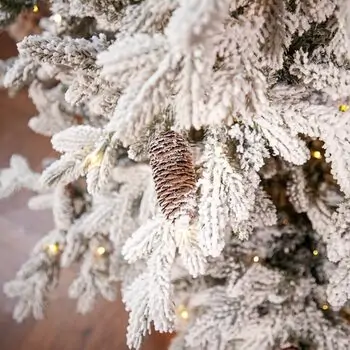 Celestine Snow-Covred Christmas Tree PE+PVC 210 CM With Mixed Silicone Needle And Lights - დათოვლილი ნაძვის ხე შერეული სილიკონის წიწვებით და განათებით, 10 image