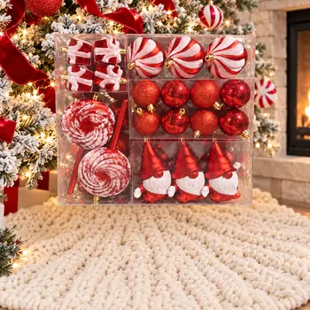 Peppermint Wonderland Ornament Set - ნაძვის ხის სათამაშოების ნაკრები