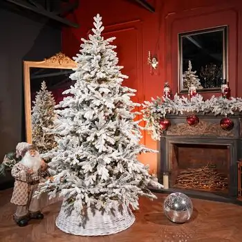 Celestine Snow-Covred Christmas Tree PE+PVC 210 CM With Mixed Silicone Needle And Lights - დათოვლილი ნაძვის ხე შერეული სილიკონის წიწვებით და განათებით