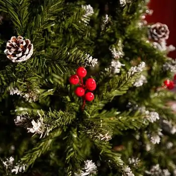 Winterwood Christmas Tree 210 CM With Pine Cones And Berries - ნაძვის ხე დათოვლილი ბოლოებით, გირჩით და კენკრით, 13 image