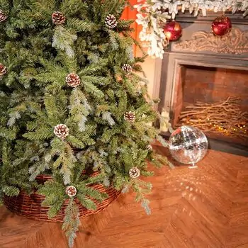 Velvet Wonderland Christmas Tree PE+PVC 210 CM With Mixed Silicone Needle And Pine Cones - ნაძვის ხე შერეული სილიკონის წიწვებით და გირჩით, 4 image