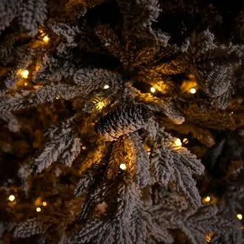 Celestine Snow-Covred Christmas Tree PE+PVC 210 CM With Mixed Silicone Needle And Lights - დათოვლილი ნაძვის ხე შერეული სილიკონის წიწვებით და განათებით, 14 image