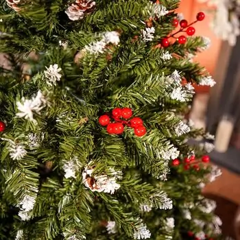 Frostmere Christmas Tree 180 CM With Pine Cones And Berries - ნაძვის ხე დათოვლილი ბოლოებით, გირჩით და კენკრით, 7 image