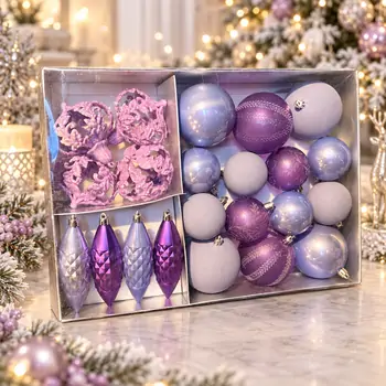 Amethyst Lace Ornament Set - ნაძვის ხის სათამაშოების ნაკრები