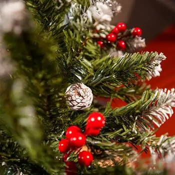 Winterwood Christmas Tree 210 CM With Pine Cones And Berries - ნაძვის ხე დათოვლილი ბოლოებით, გირჩით და კენკრით, 7 image
