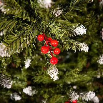 Solenne Christmas Tree 240 CM With Pine Cones And Berries - ნაძვის ხე დათოვლილი ბოლოებით, გირჩით და კენკრით, 14 image
