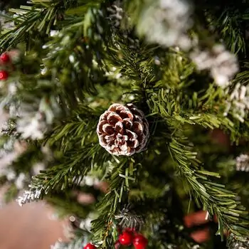 Winterwood Christmas Tree 210 CM With Pine Cones And Berries - ნაძვის ხე დათოვლილი ბოლოებით, გირჩით და კენკრით, 9 image