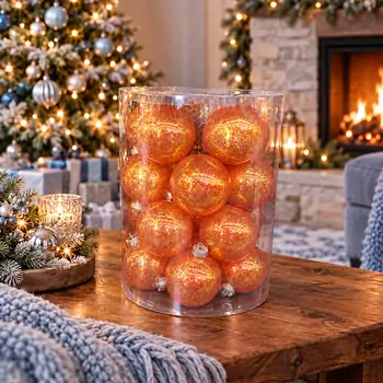 Amber Stardust Bauble Set - ნაძვის ხის სათამაშოების ნაკრები