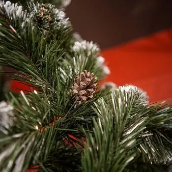 Lidia Green Christmas Tree With White Tips, Pine Cones And Berries PVC 250CM - ნაძვის ხე თეთრი ბოლოებით, გირჩით და კენკრით, 9 image