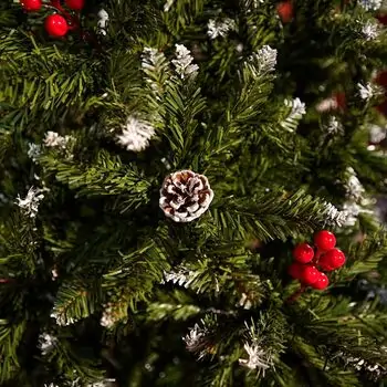 Winterwood Christmas Tree 210 CM With Pine Cones And Berries - ნაძვის ხე დათოვლილი ბოლოებით, გირჩით და კენკრით, 12 image