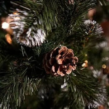 Lidia Green Christmas Tree With White Tips, Pine Cones And Berries PVC 250CM - ნაძვის ხე თეთრი ბოლოებით, გირჩით და კენკრით, 10 image