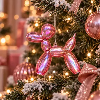 Fuchsia Balloon Pup Hanging Decoration - ნაძვის ხის სათამაშო, 2 image