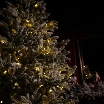 Arctic Snow-Covered Christmas Tree PE 225 CM With Lights - დათოვლილი ნაძვის ხე 100% სილიკონის წიწვებით, 13 image
