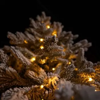 Celestine Snow-Covred Christmas Tree PE+PVC 210 CM With Mixed Silicone Needle And Lights - დათოვლილი ნაძვის ხე შერეული სილიკონის წიწვებით და განათებით, 18 image