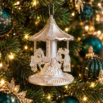 Silver Carousel Dreams Hanging Decoration - ნაძვის ხის სათამაშო, 2 image