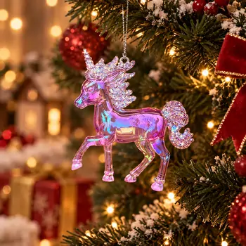 Aurora Pink Unicorn Hanging Decoration - ნაძვის ხის სათამაშო, 2 image