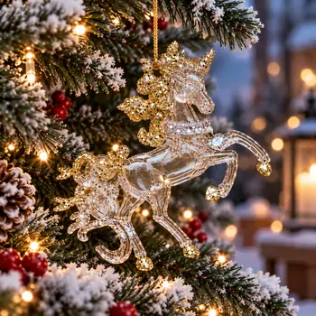 Crystal Unicorn Wishes Hanging Decoration - ნაძვის ხის სათამაშო