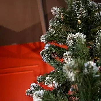 Lidia Green Christmas Tree With White Tips, Pine Cones And Berries PVC 250CM - ნაძვის ხე თეთრი ბოლოებით, გირჩით და კენკრით, 13 image