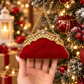 Scarlet Velvet Elegance Hanging Decoration - ნაძვის ხის სათამაშო